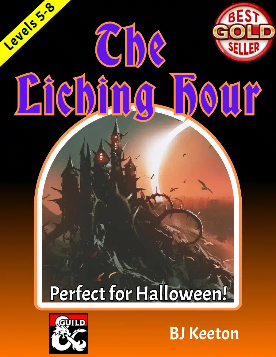 The liching hour best seller on DMs Guild halloween D&D one shot